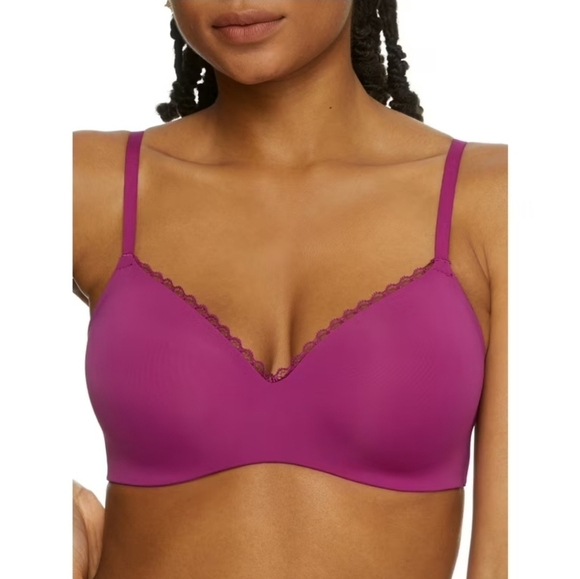Maidenform Women's Semi Embellished Life Wire-Free Bra Size Large Razzleberry - Picture 2 of 16